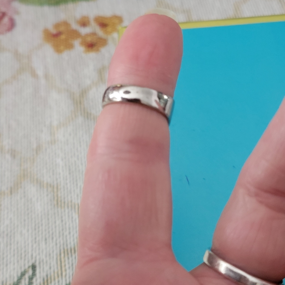 Silver Initial N Ring - image 6